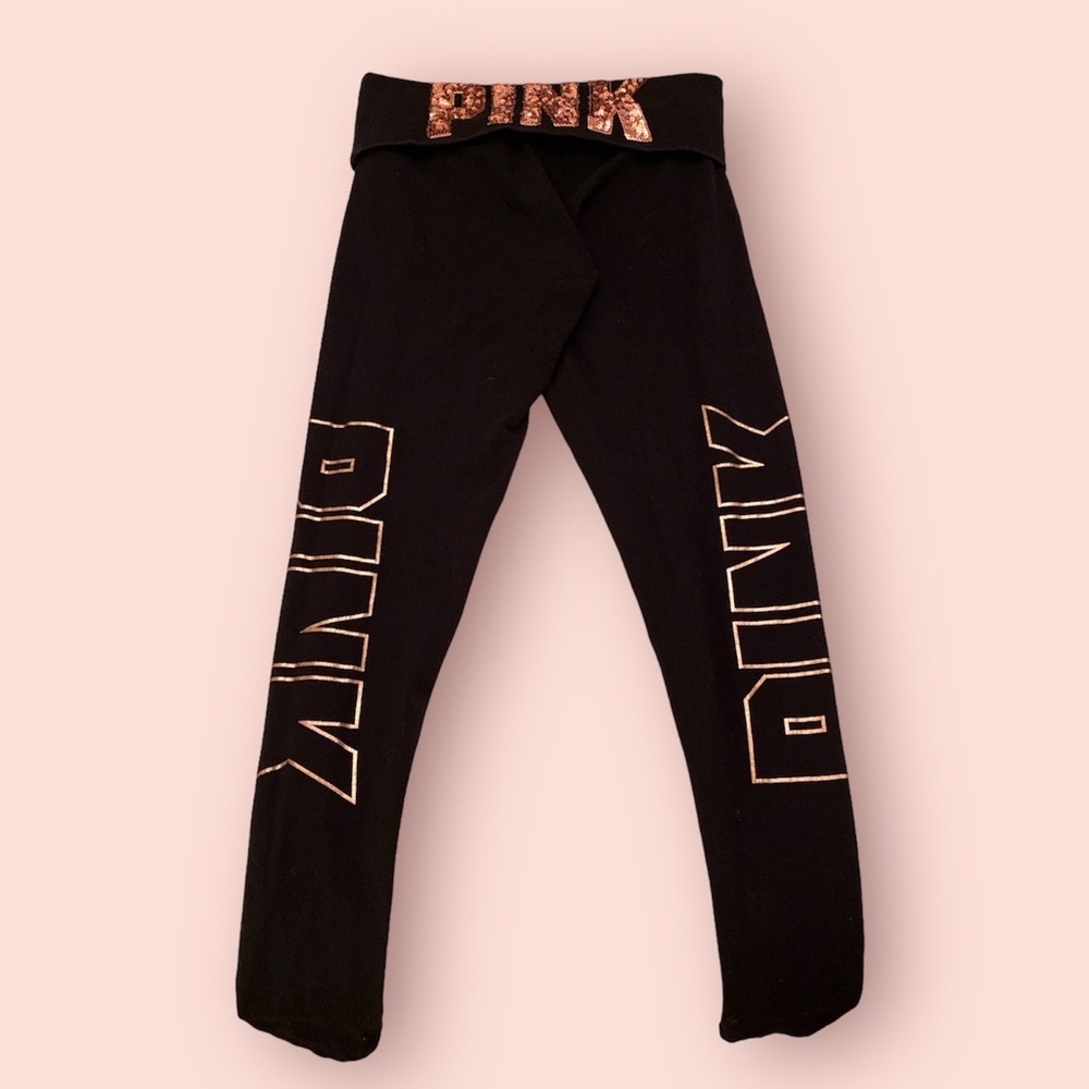 Victoria Secret PINK black yoga leggings